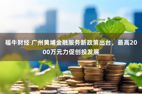 福牛财经 广州黄埔金融服务新政策出台，最高2000万元力促创投发展