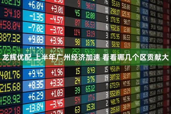 龙辉优配 上半年广州经济加速 看看哪几个区贡献大
