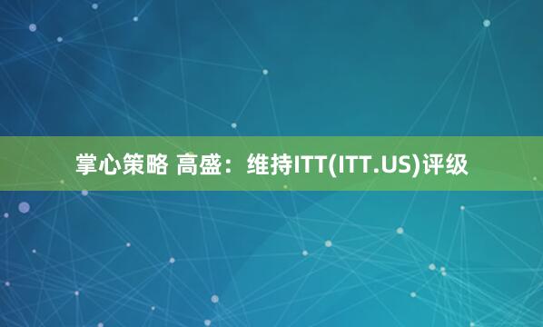 掌心策略 高盛：维持ITT(ITT.US)评级